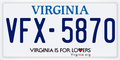 VA license plate VFX5870