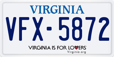 VA license plate VFX5872