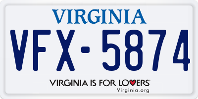 VA license plate VFX5874