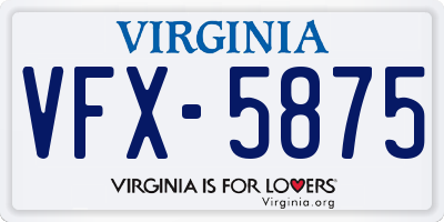 VA license plate VFX5875