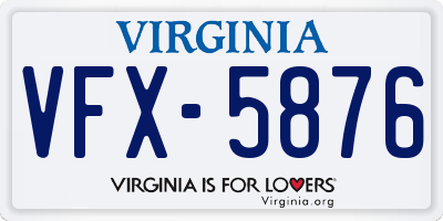 VA license plate VFX5876