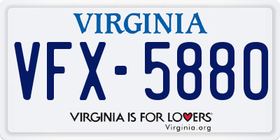 VA license plate VFX5880