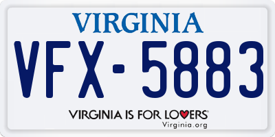 VA license plate VFX5883