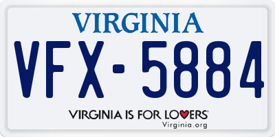 VA license plate VFX5884