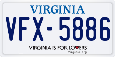 VA license plate VFX5886