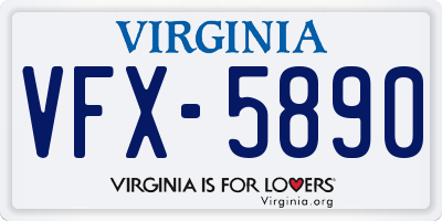 VA license plate VFX5890