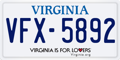 VA license plate VFX5892