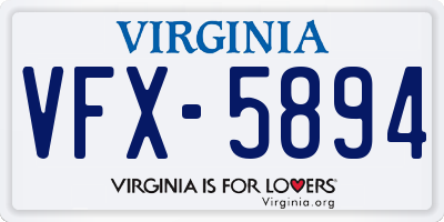 VA license plate VFX5894