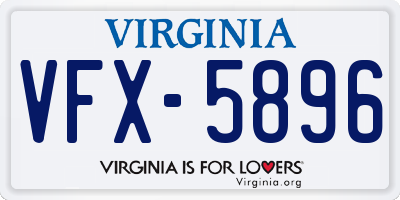 VA license plate VFX5896