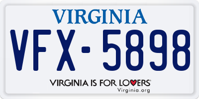 VA license plate VFX5898