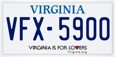 VA license plate VFX5900