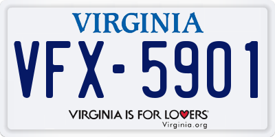 VA license plate VFX5901