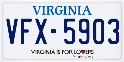 VA license plate VFX5903