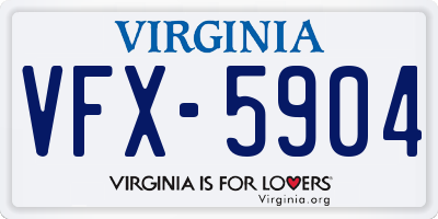 VA license plate VFX5904