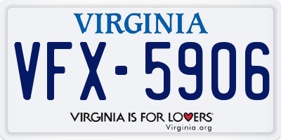 VA license plate VFX5906