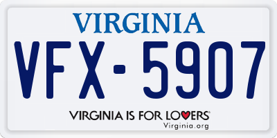 VA license plate VFX5907