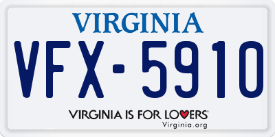 VA license plate VFX5910