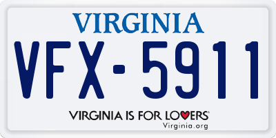 VA license plate VFX5911