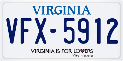 VA license plate VFX5912