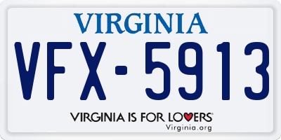 VA license plate VFX5913