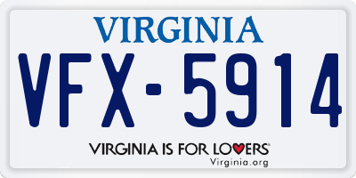 VA license plate VFX5914