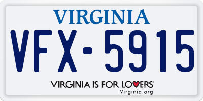 VA license plate VFX5915
