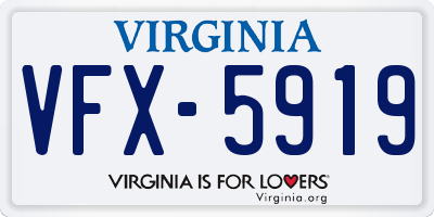 VA license plate VFX5919