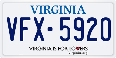 VA license plate VFX5920