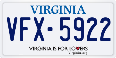 VA license plate VFX5922