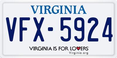 VA license plate VFX5924