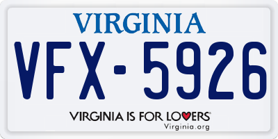VA license plate VFX5926