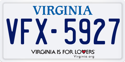 VA license plate VFX5927