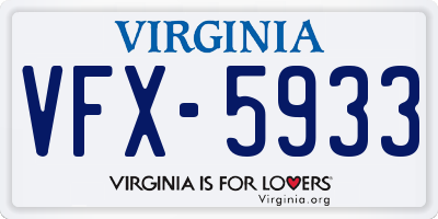 VA license plate VFX5933