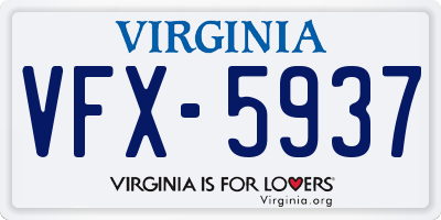 VA license plate VFX5937