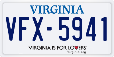VA license plate VFX5941