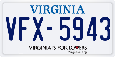 VA license plate VFX5943