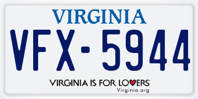 VA license plate VFX5944