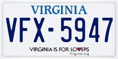 VA license plate VFX5947