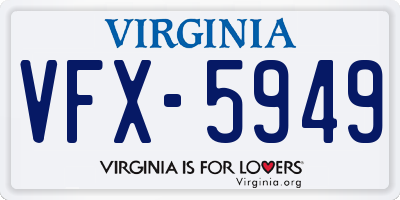 VA license plate VFX5949