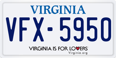 VA license plate VFX5950