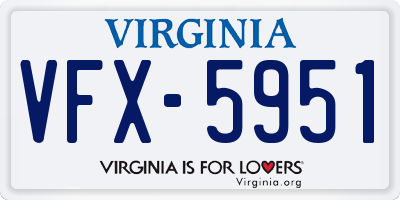 VA license plate VFX5951