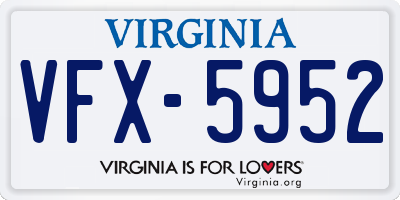 VA license plate VFX5952
