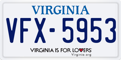 VA license plate VFX5953