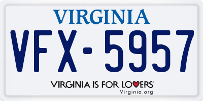 VA license plate VFX5957