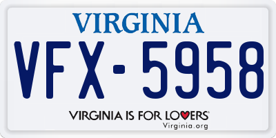 VA license plate VFX5958