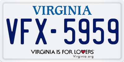 VA license plate VFX5959