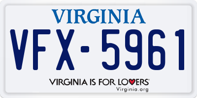 VA license plate VFX5961
