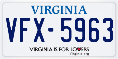 VA license plate VFX5963