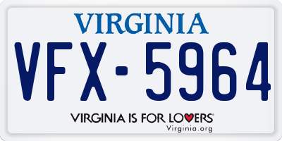 VA license plate VFX5964