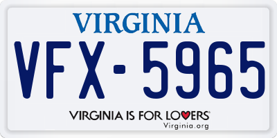 VA license plate VFX5965
